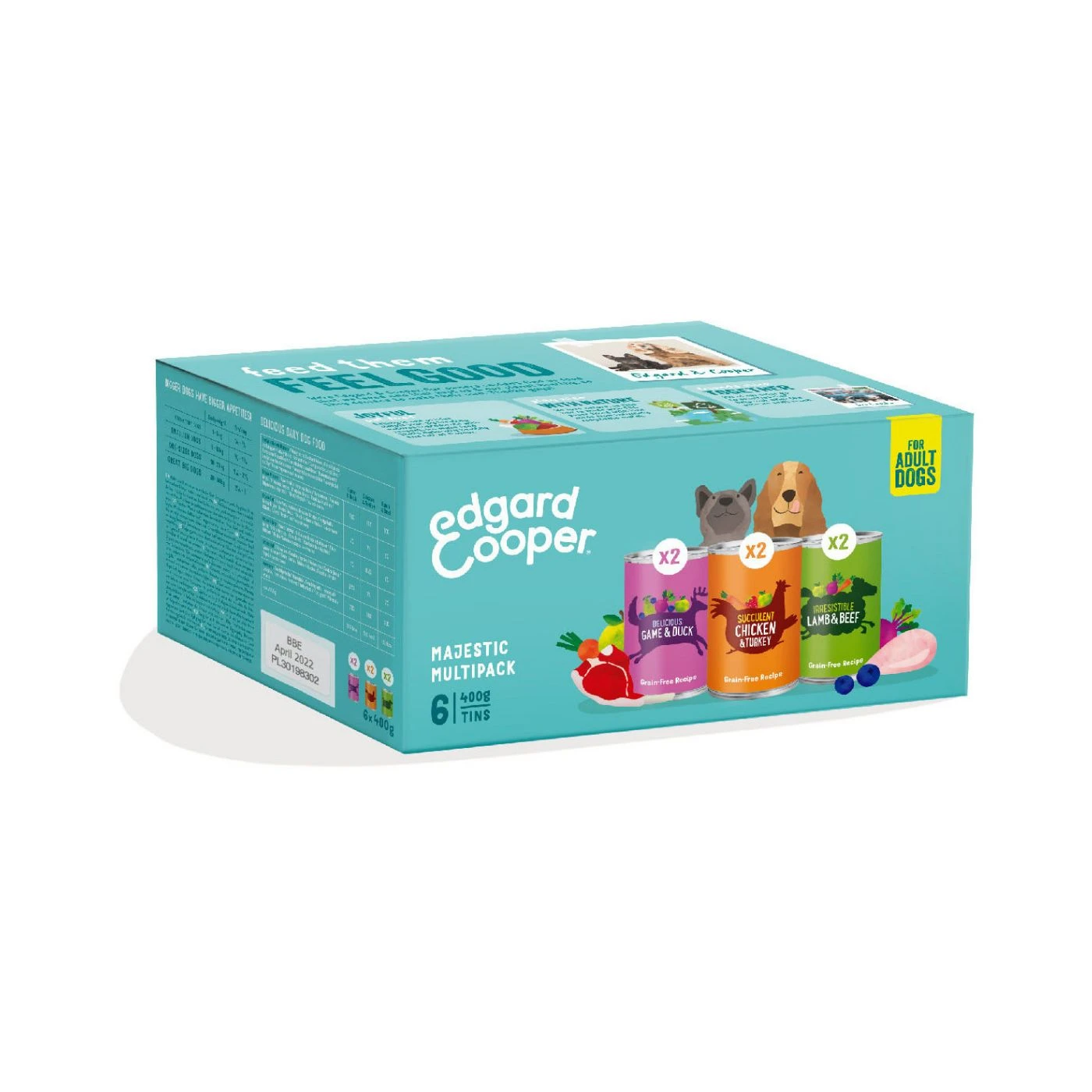 Edgard&Cooper Umido Per Cani Confezione MULTIPACK 6 Lattine Da 400g