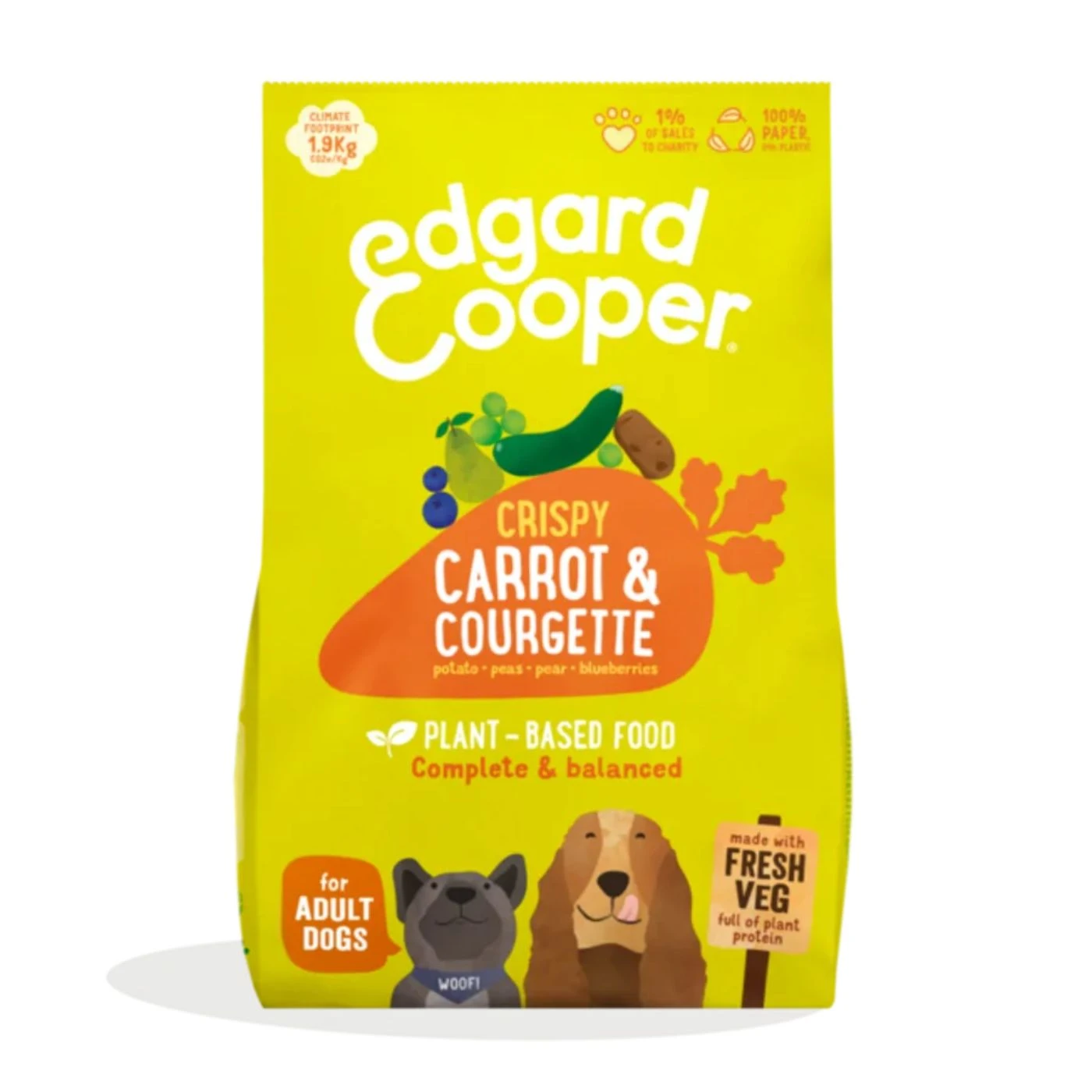 Edgard & Cooper Crocchette Vegetali Per Cani Adulti Carote E Zucchine Croccanti
