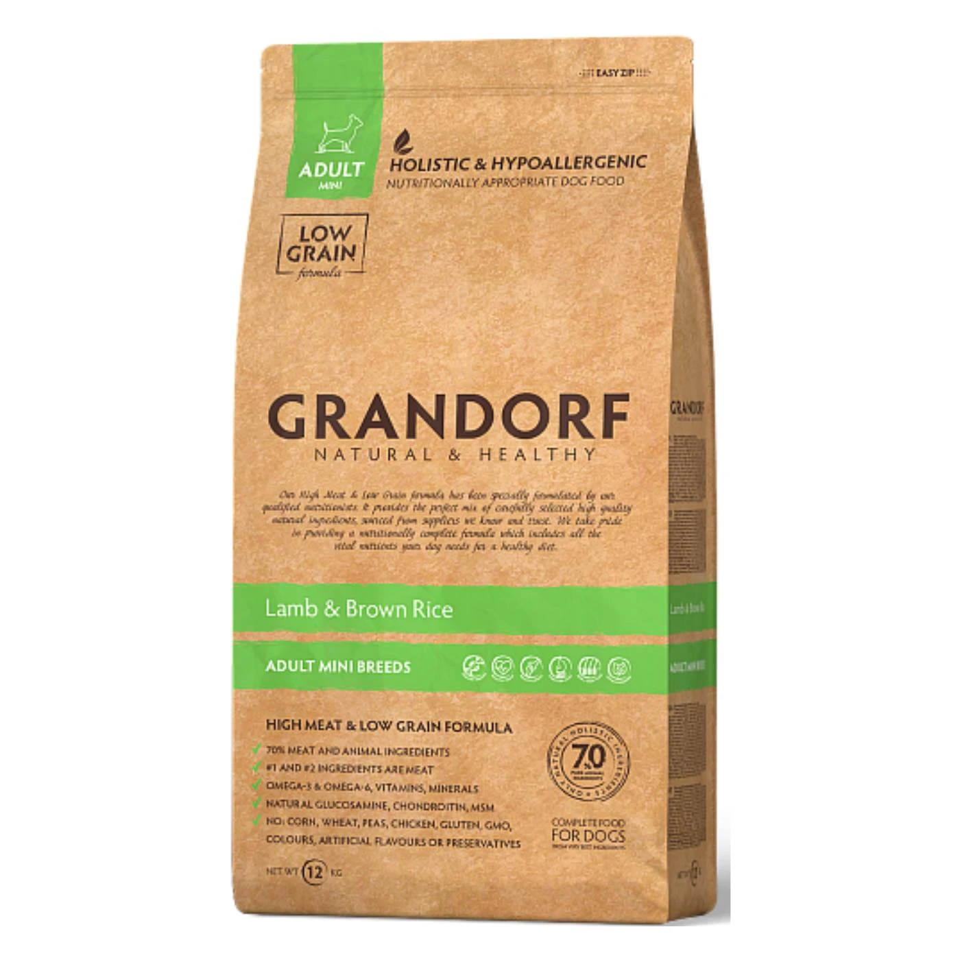 Grandorf Adult Mini Agnello E Riso Integrale Per Cani Adulti Taglia Piccola