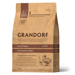 Grandorf Adult Grain Free Anatra E Tacchino Medium & Maxi Per Cani Adulti