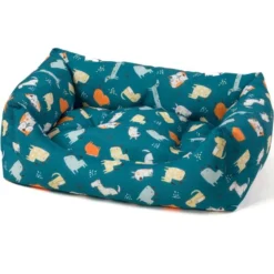 Cuccia Rettangolare Rodi Cagnolini Blu Basic Leopet - 85x110 Cm